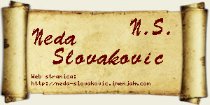Neda Slovaković vizit kartica